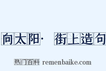 向太阳·街上造句是什么意思的图片